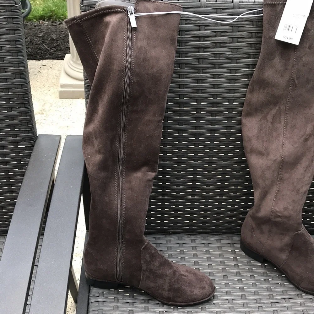 A new day brown breanna suede riding boots
